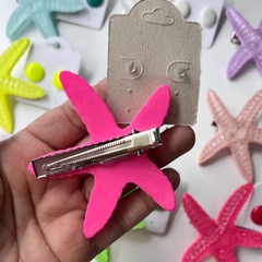 5 KITS - 1 presilha estrela do mar + 1 brinco 1cm na internet