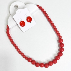 Imagem do KIT - 1 colar bola + 1 brinco botão 1cm sortidos