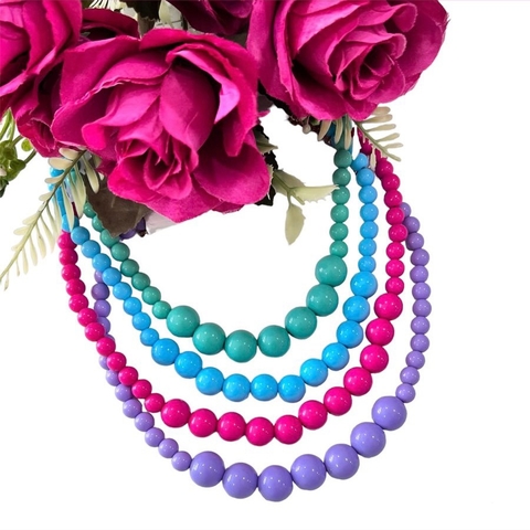 Kit com 12 Colares Bola Luxo sortidos