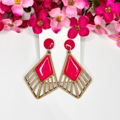 100 pares de brincos mdf com resina sortidos - Império Pink