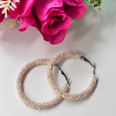 Kit com 4 pares de brincos argola gliter feminina - Império Pink