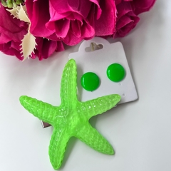 Imagem do 10 KITS - 1 presilha estrela do mar + 1 brinco 1cm