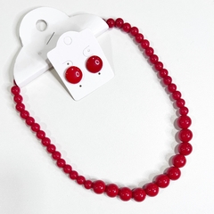 KIT - 1 colar bola + 1 brinco botão 1cm sortidos - loja online