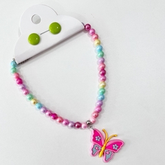 6 KITS - 1 colar infantil + 1 botão resina - loja online