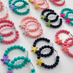 Brinco argola micanga com estrela sortidos - Império Pink