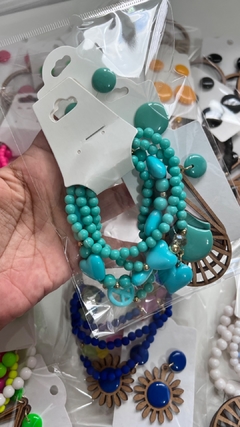 12 Kits - 1 Mix pulseiras + 3 brincos - loja online