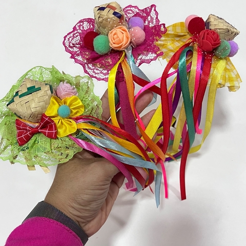 6 Tiaras chapéu festa junina sortidas