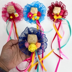 6 Presilhas de cabelo chapéu festa junina sortidas