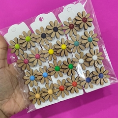 Kit 12 Florzinhas margaridas MDF 2 em 1 sortidas - comprar online