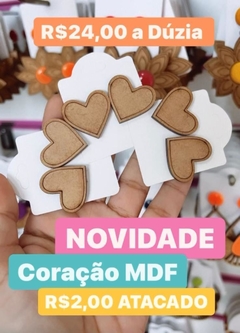 Brinco coração MDF - comprar online