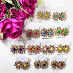 Kit 12 Florzinhas margaridas MDF 2 em 1 sortidas