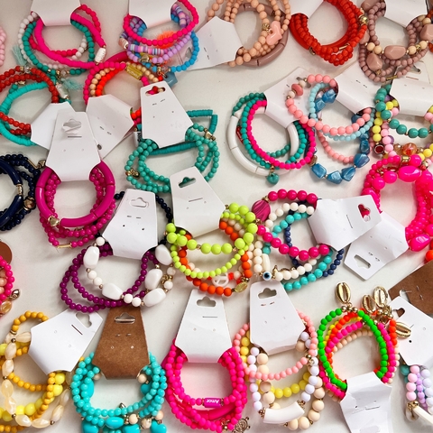 Kit C/ 6 Mix pulseiras miçangas sortidas