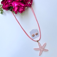 5 KITS - 1 colar estrela do mar + 1 brinco 1cm - comprar online