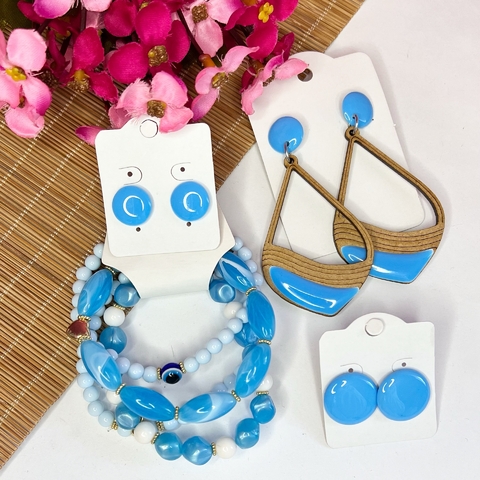 12 Kits - 1 Mix pulseiras + 3 brincos