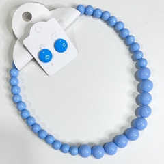 KIT - 1 colar bola + 1 brinco botão 1cm sortidos na internet