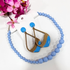 KIT - 1 Colar Bola resina + 1 Brinco MDF sortidos - loja online