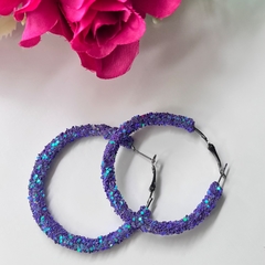 Kit com 4 pares de brincos argola gliter feminina - comprar online