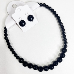 KIT - 1 colar bola + 1 brinco botão 1cm sortidos na internet