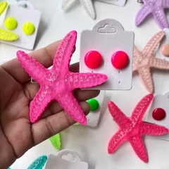 10 KITS - 1 presilha estrela do mar + 1 brinco 1cm - comprar online