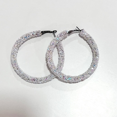 Brinco argola gliter feminina - Império Pink