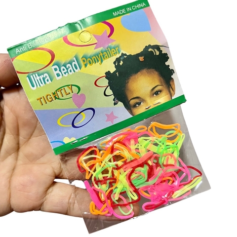 12 Pacotinhos mini elástico de silicone coloridos