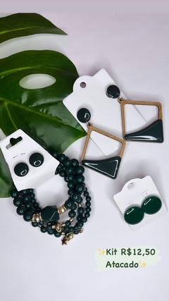 12 Kits - 1 Mix pulseiras + 3 brincos - loja online