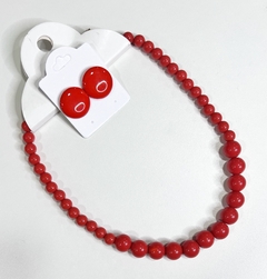 KIT - 1 colar Bola + 1 brinco botão 2cm sortidos - comprar online