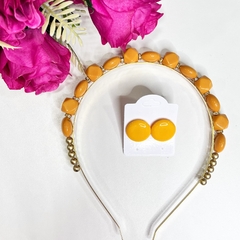 kit 1 tiara luxo + 1 botão resina 2cm