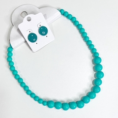 KIT - 1 colar bola + 1 brinco botão 1cm sortidos - Império Pink