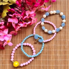 Kit C/ 3 Mix Pulseiras miçangas sortidas - Império Pink
