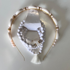 Kit 1 Tiara Luxo + Mix pulseiras miçangas - loja online
