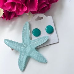 10 KITS - 1 presilha estrela do mar + 1 brinco 1cm - comprar online