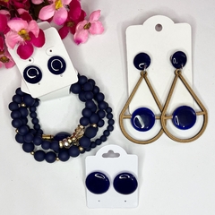 12 Kits - 1 Mix pulseiras + 3 brincos - Império Pink