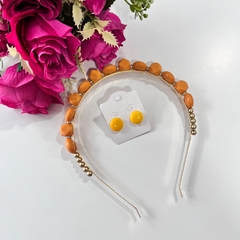 Kit 1 tiara luxo + 1 botão resina 1cm - loja online