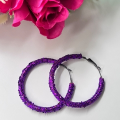 Brinco argola gliter feminina