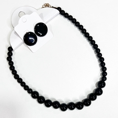 KIT - 1 colar Bola + 1 brinco botão 2cm sortidos na internet