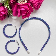 4 KITS - 1 tiara + 1 brinco argola gliter na internet