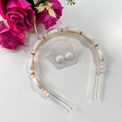 Imagem do Kit 1 tiara luxo + 1 botão resina 1cm