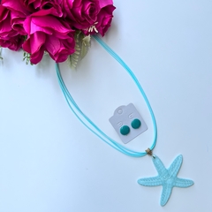 Imagem do 5 KITS - 1 colar estrela do mar + 1 brinco 1cm