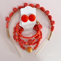 kit 1 mix pulseiras, 1 botão maior, 1 tiara Luxo - comprar online