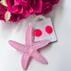 10 KITS - 1 presilha estrela do mar + 1 brinco 1cm - Império Pink