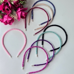 Kit com 4 tiaras gliter luxo feminina sortidas