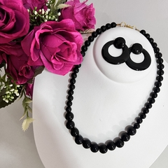 KIT - 1 colar bola + 1 argola resina sortidos