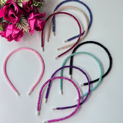 Kit 1 tiara gliter luxo feminina
