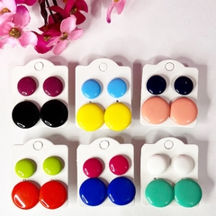 Kit 12 Botão resina maior e menor meio a meio