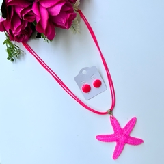 5 KITS - 1 colar estrela do mar + 1 brinco 1cm - comprar online