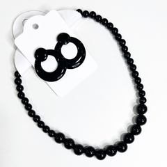 KIT - 1 colar bola + 1 argola resina sortidos - Império Pink