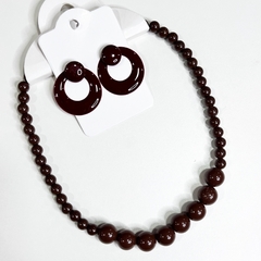 KIT - 1 colar bola + 1 argola resina sortidos - comprar online