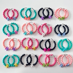 Brinco argola micanga com estrela sortidos na internet