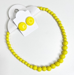 KIT - 1 colar Bola + 1 brinco botão 2cm sortidos